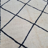 Tapis berbère en laine cadre noir 182x347 cm