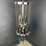 Vintage chromed cascading chandelier, 1970s
