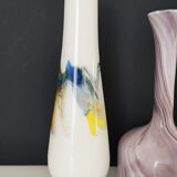 Set of two Murano marmorean glass vases