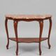 Wooden entrance console with marble top, Louis XV style.