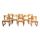 Set de 8 chaises en orme et paille Maison Regain