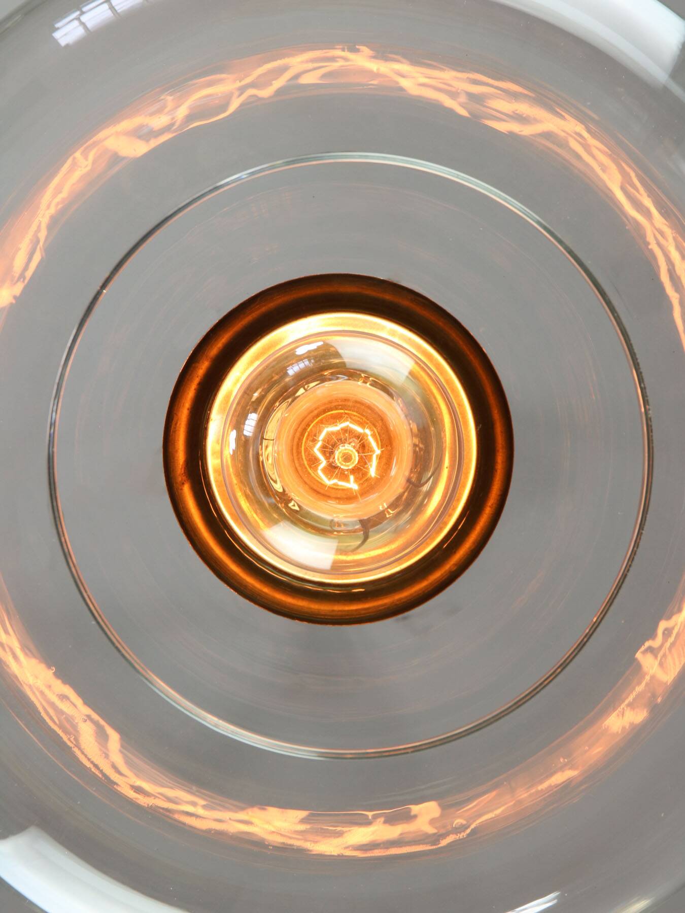 Italian Mid-Century Glass and Brass Pendant Lamp