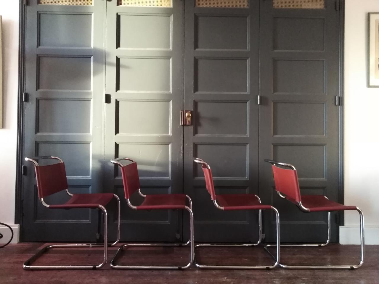 4 Marcel Breuer design chairs, model B33