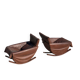 Pair of rocking chairs by De Sede, Switzerland 1970 in brown buffalo leather.