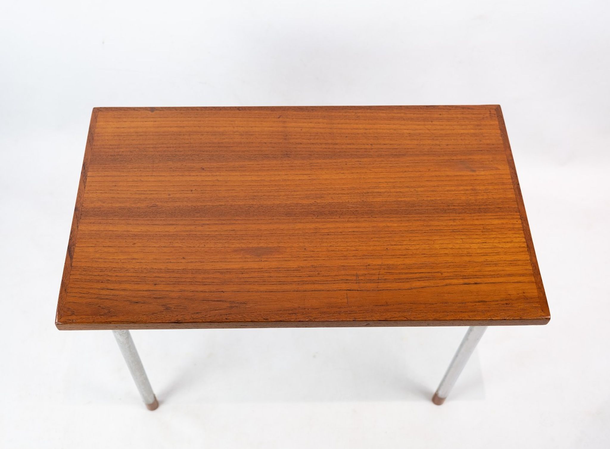 Coffee table in teak and legs in metal, designed by Hans J. Wegner, 1960s