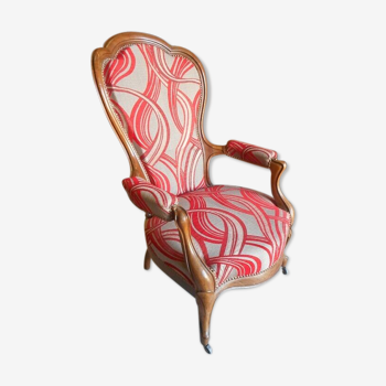 Fauteuil Voltaire en noyer du XIX ème siecle