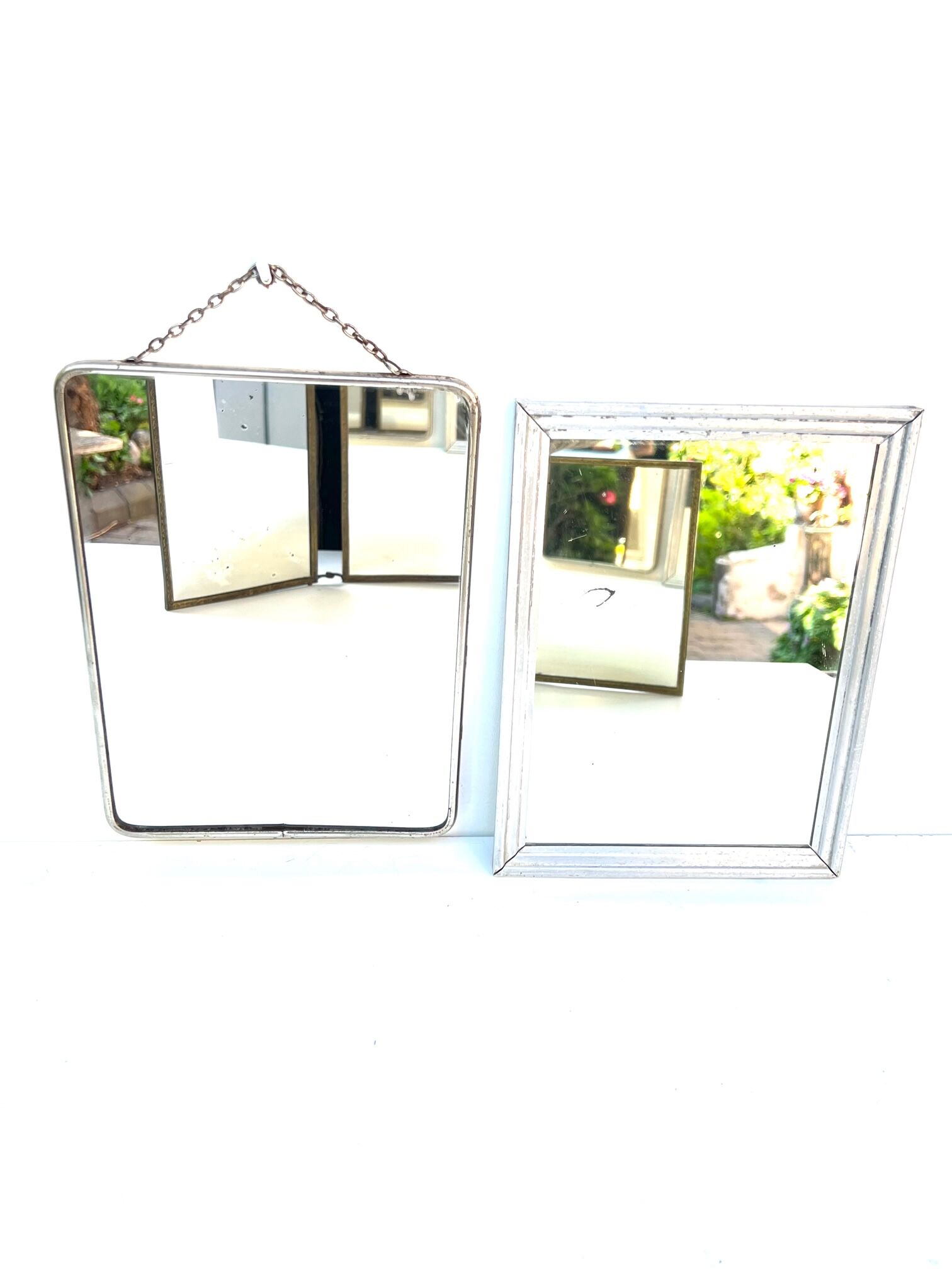 mirrors lot of 2 mirrors 24 x 18 cm 1940 1950