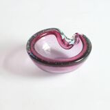 Murano glass purple bullicante trinket bowl, 1960s