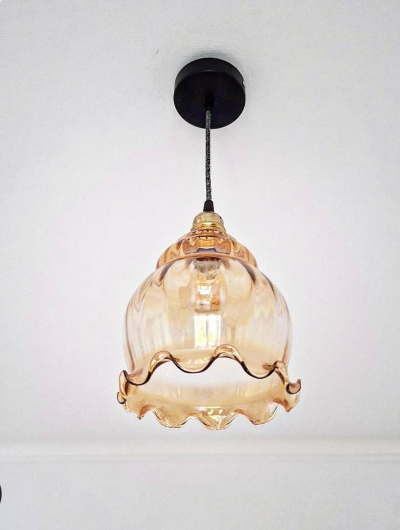Vintage amber pendant light