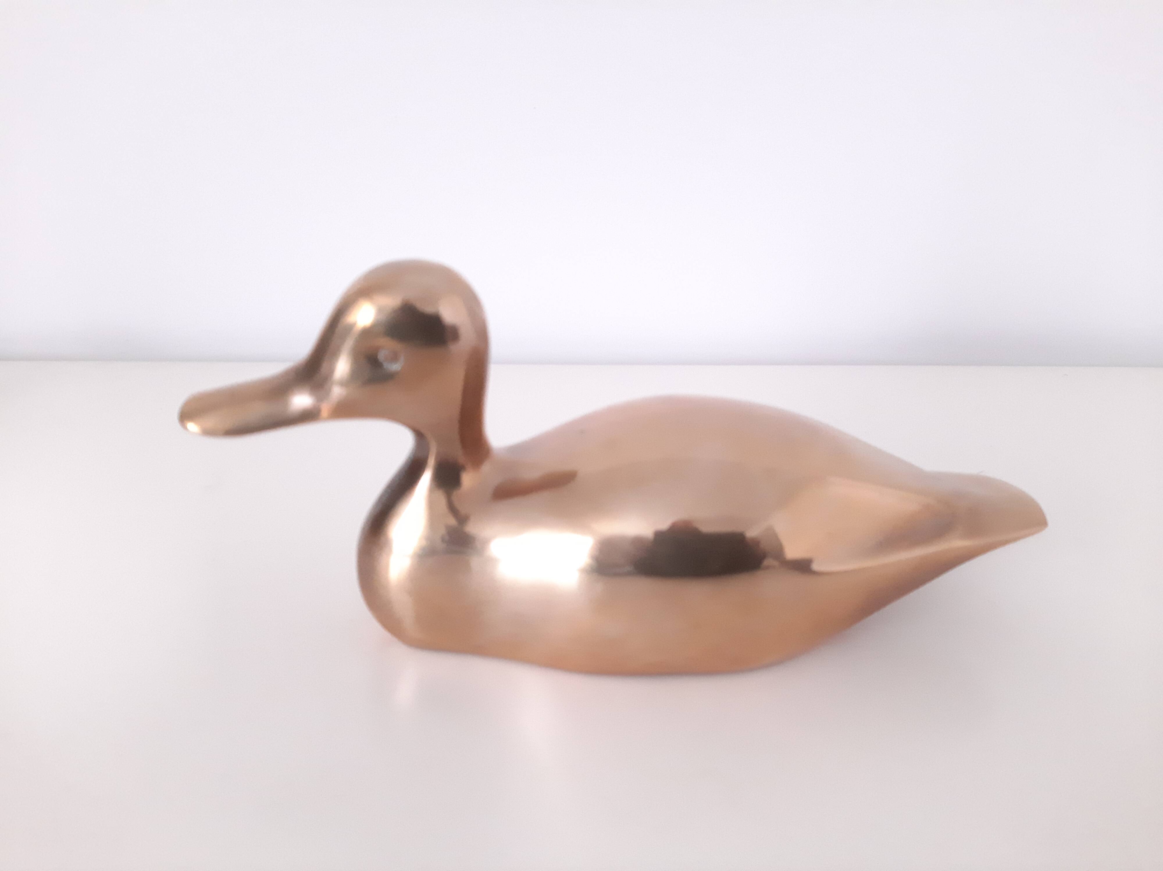 Figurine canard en laiton