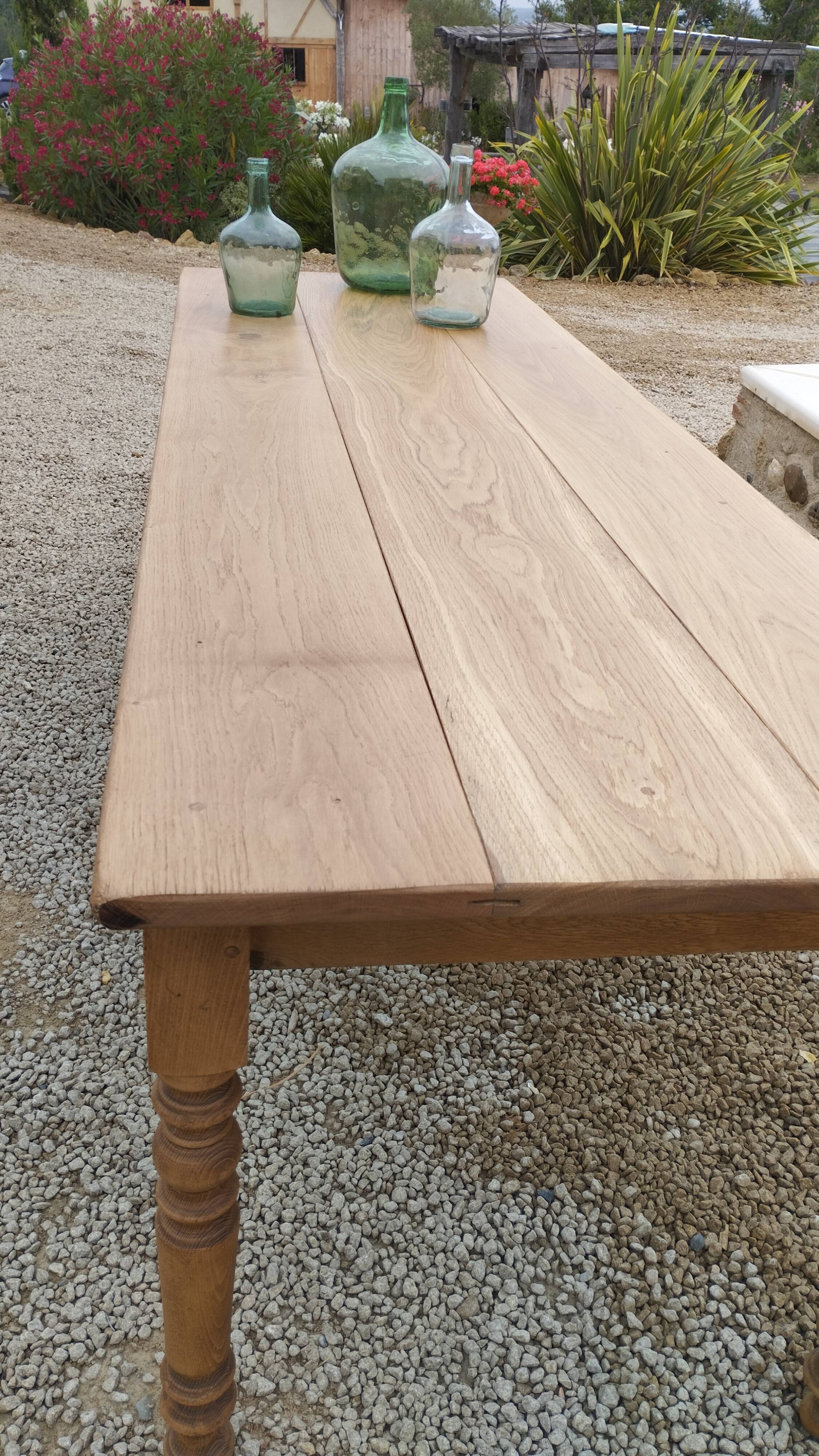 Elegant and refined 230 X 73 solid oak farmhouse table.