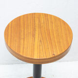 Table d’appoint ronde en bois de cerisier art déco, bohême, années 1930