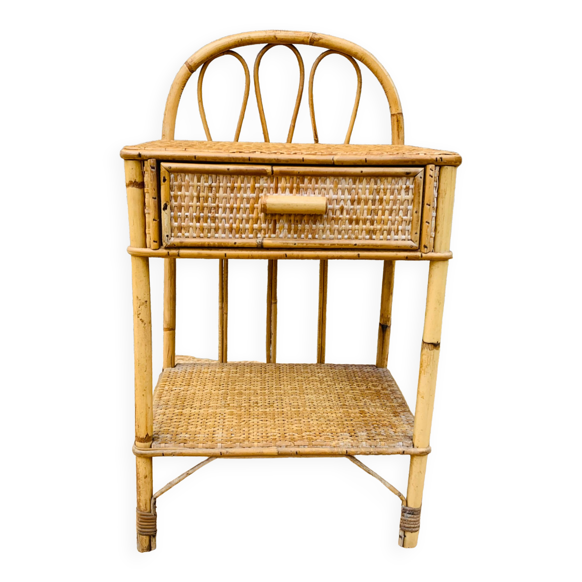 Rattan bedside table