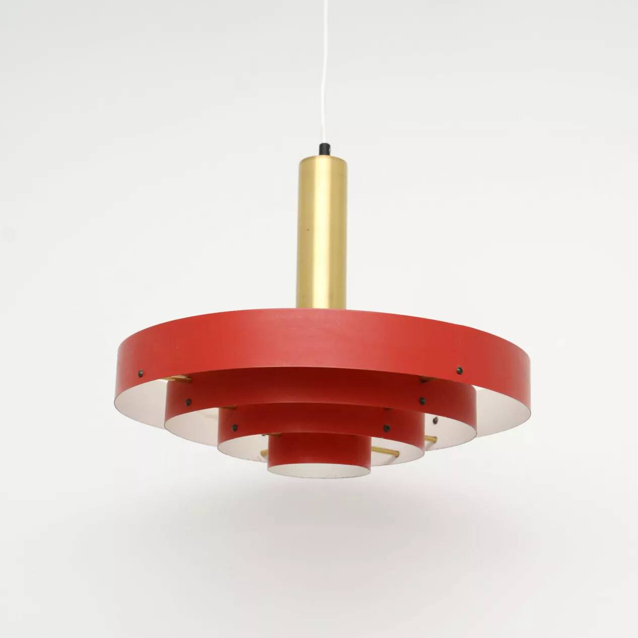 Red Scandinavian lamp, Denmark 1960s