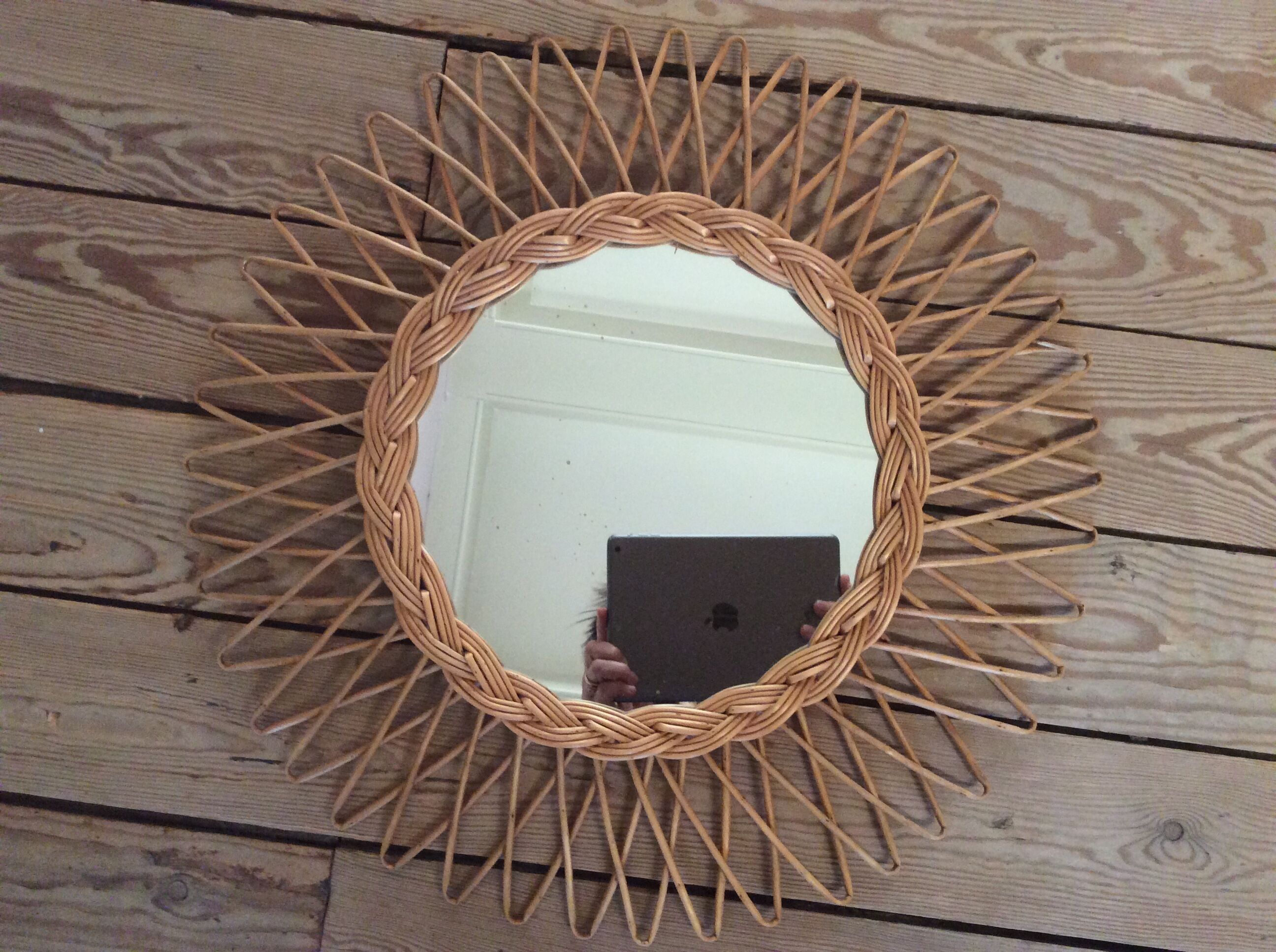 Rattan mirror - 48cm