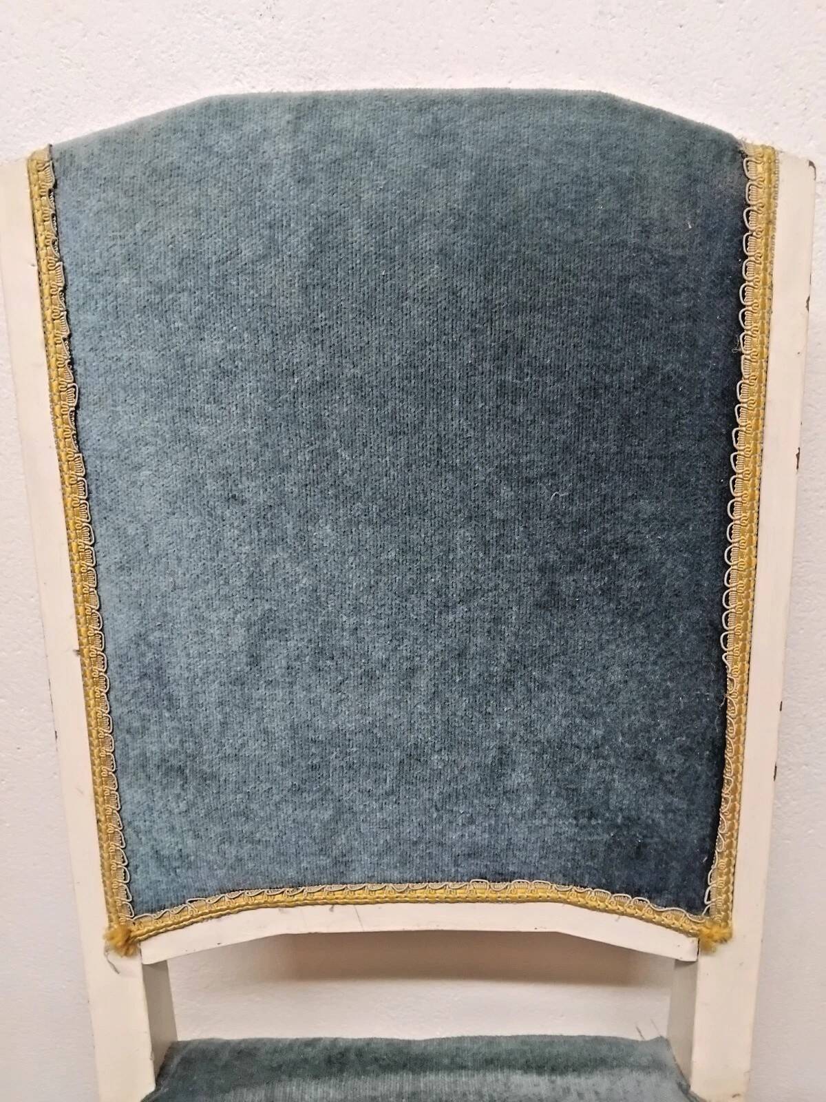 Chaise Style Louis XVI En bois Et Velours Bleu