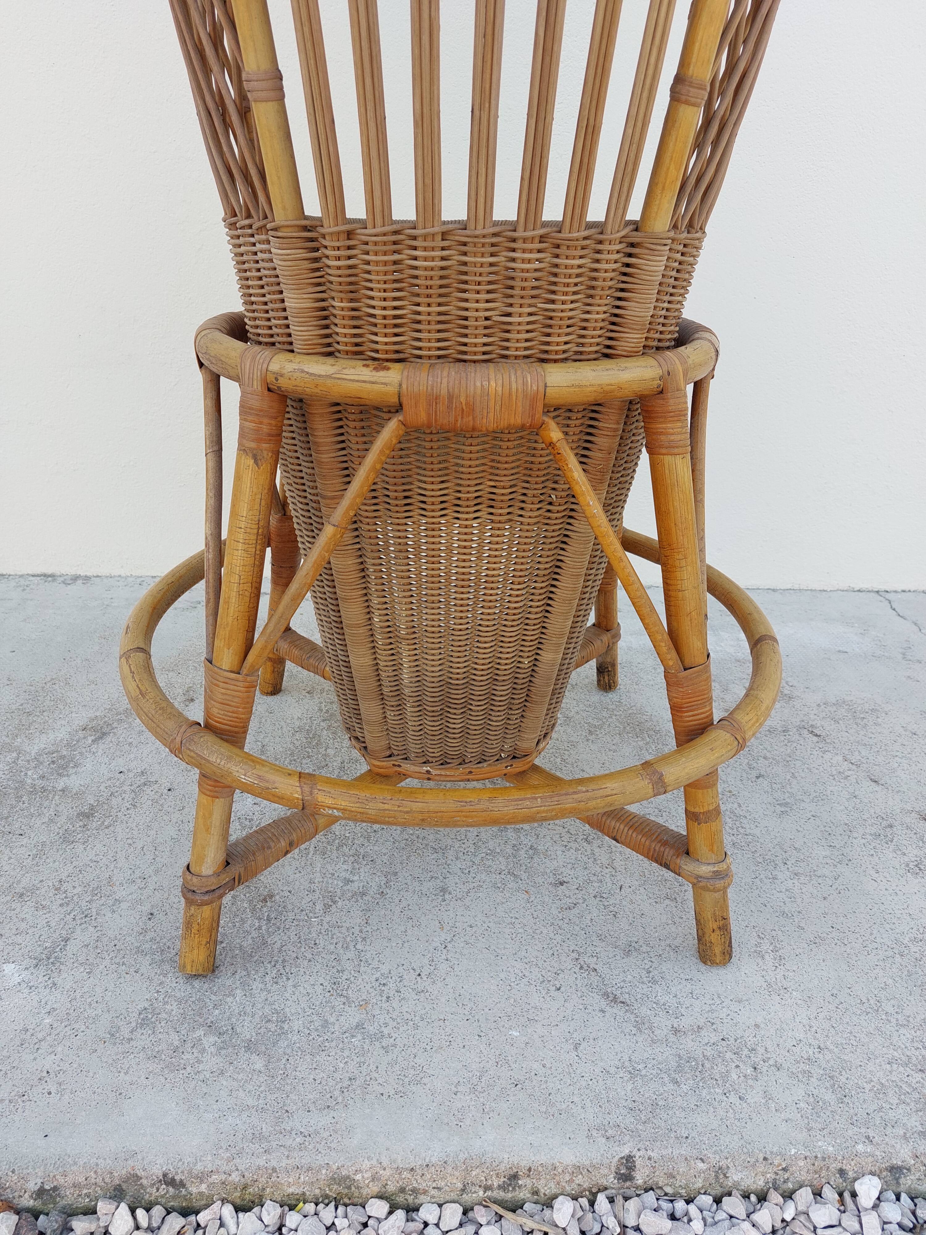 1950 vintage rattan cocktail bar