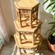 3 Vintage Bamboo Hexagonal Nesting Coffee Tables, 1970s