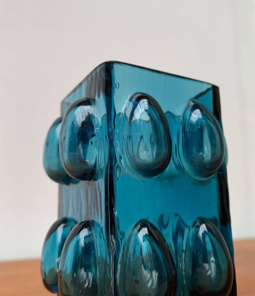Bubble glass vase from the mid-century Scandinavian space age by Wilhelm Braun-Feldweg for Hirschberg, 1960s.