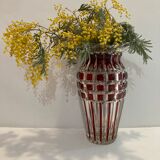 Large faceted glass vase 60s - retro -vintage -deco