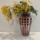 Large faceted glass vase 60s - retro -vintage -deco