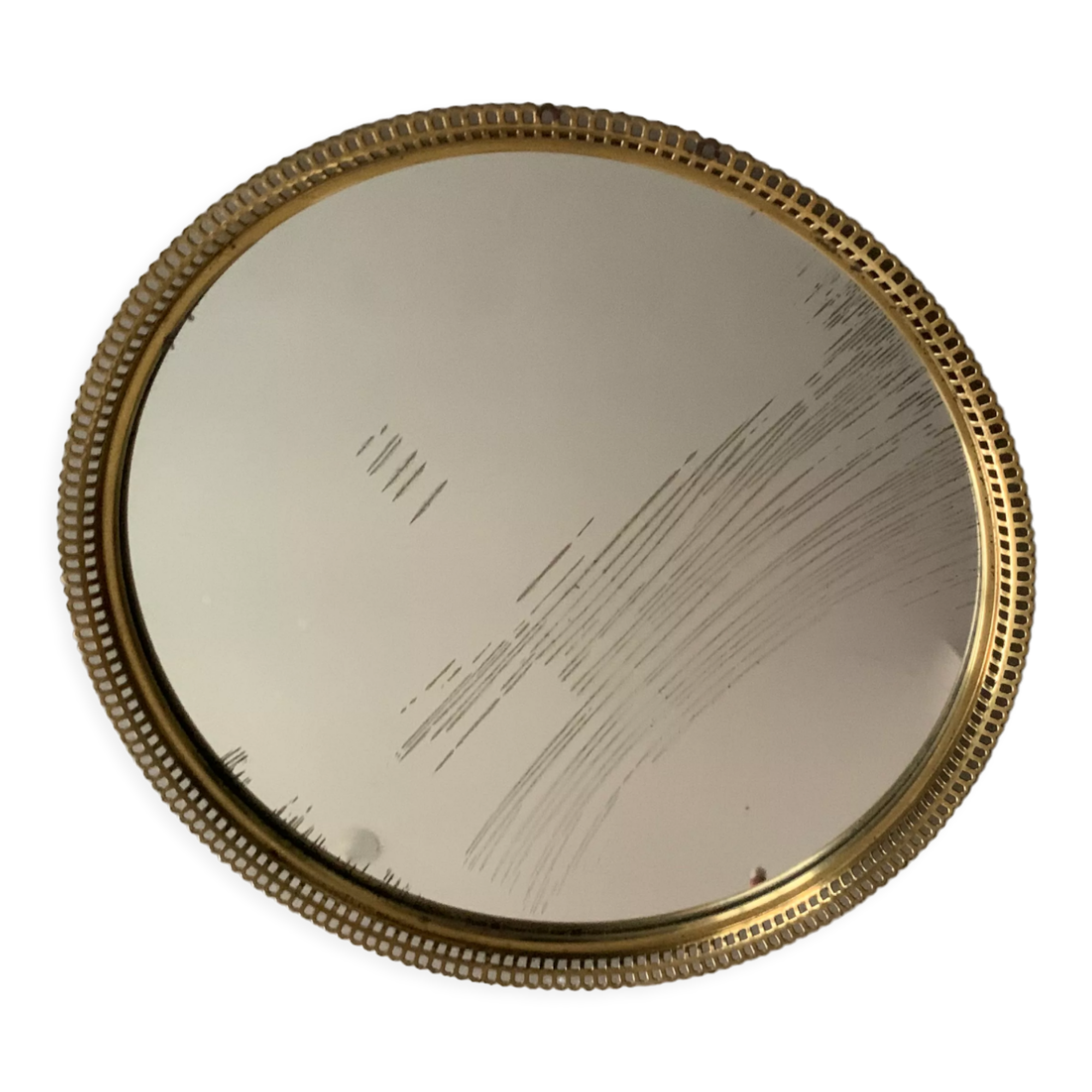 Old gilded round mirror, 33 cm