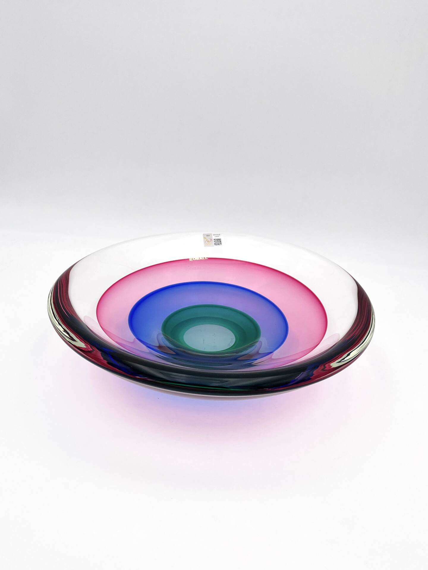 Large Coupe Michele Onesto Oball Sommerso Polychrome 32cm 5.4kg Signed