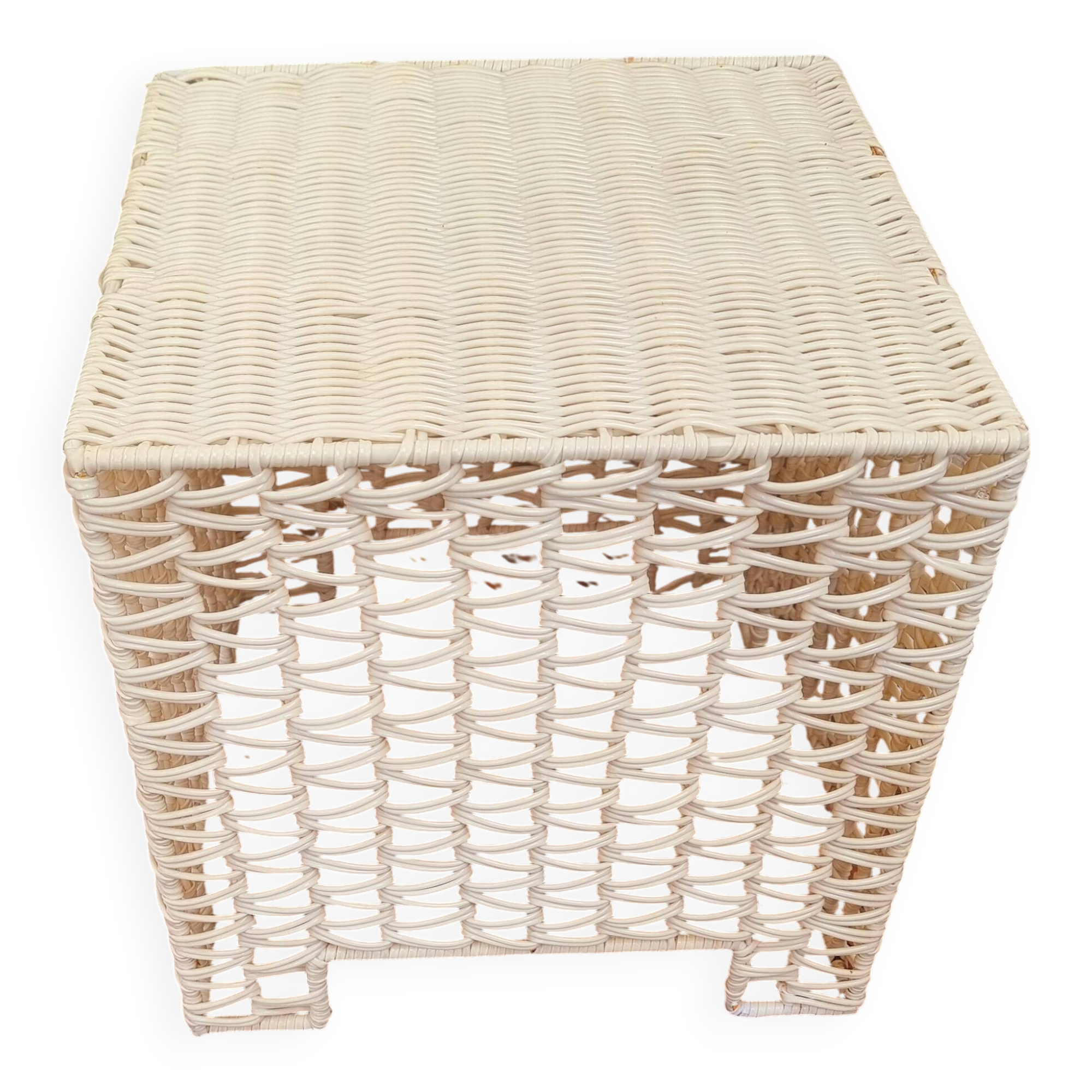 Table basse en plastique tressé vintage