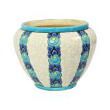 Vase Pot de Fleurs Polychrome Catteau Boch Keramis Art Déco ca. 1922