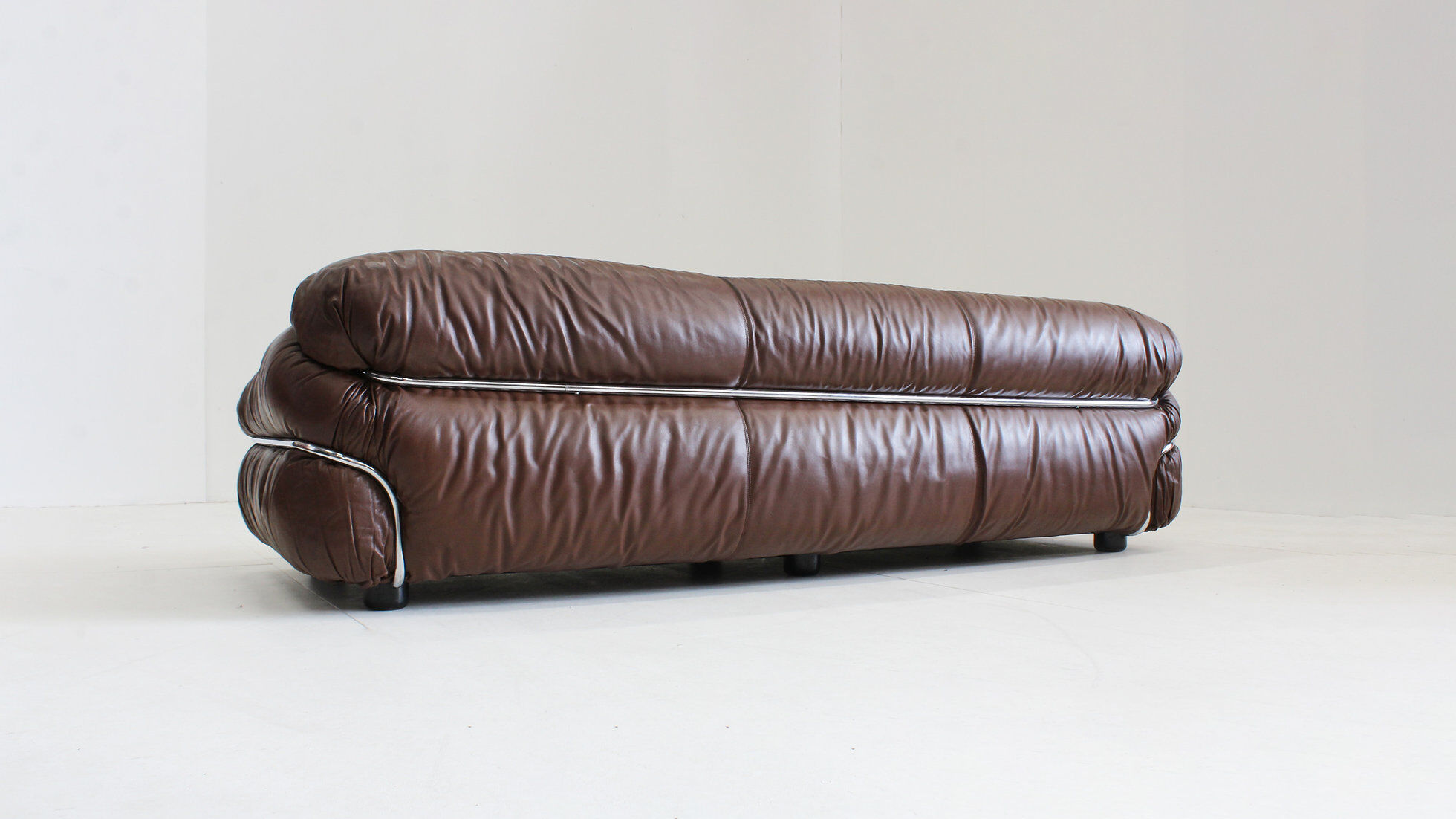 Gianfranco Frattini Sesann sofa Cassina 1970s in brown leather