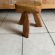 Tabouret tripode brutaliste bois Olivier design 50/60
