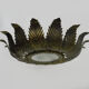 Sun ceiling lamp, double light gilded metal foliage, year 70