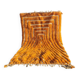 Modern peach orange blessed ouarain Berber rug