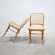 Chaise cannée vintage par J. Hoffmann, éditions Thonet