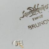 Neuf assiettes à dessert faïence de Sarreguemines service Brunoy années 40