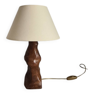 Lampe souche brutaliste en orme / artisanat / art brut