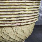 French Art-Deco ceramic vase cracked vanilla