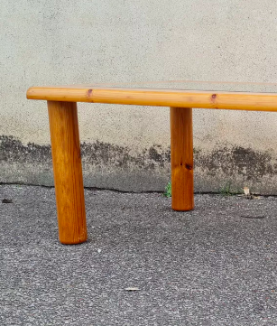 Italian pine and glass coffee table