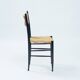 Chaises italiennes Chiavari en hêtre et paille noires, années 1950