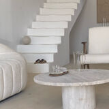 Table basse circulaire Omega - Travertin Naturel