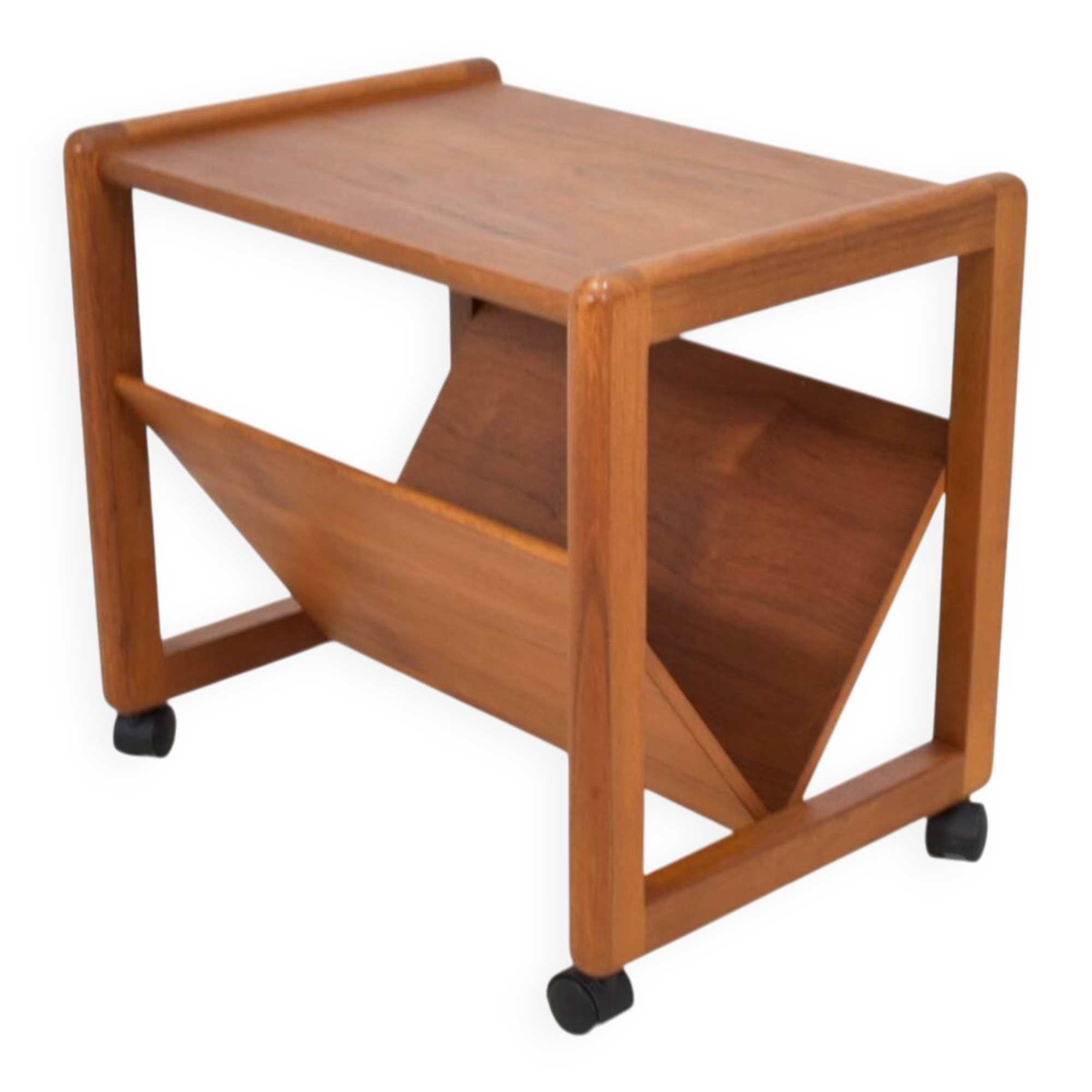 Aksel Kjersgaard Newspaper rack 1960s teak side table Danish Vintage