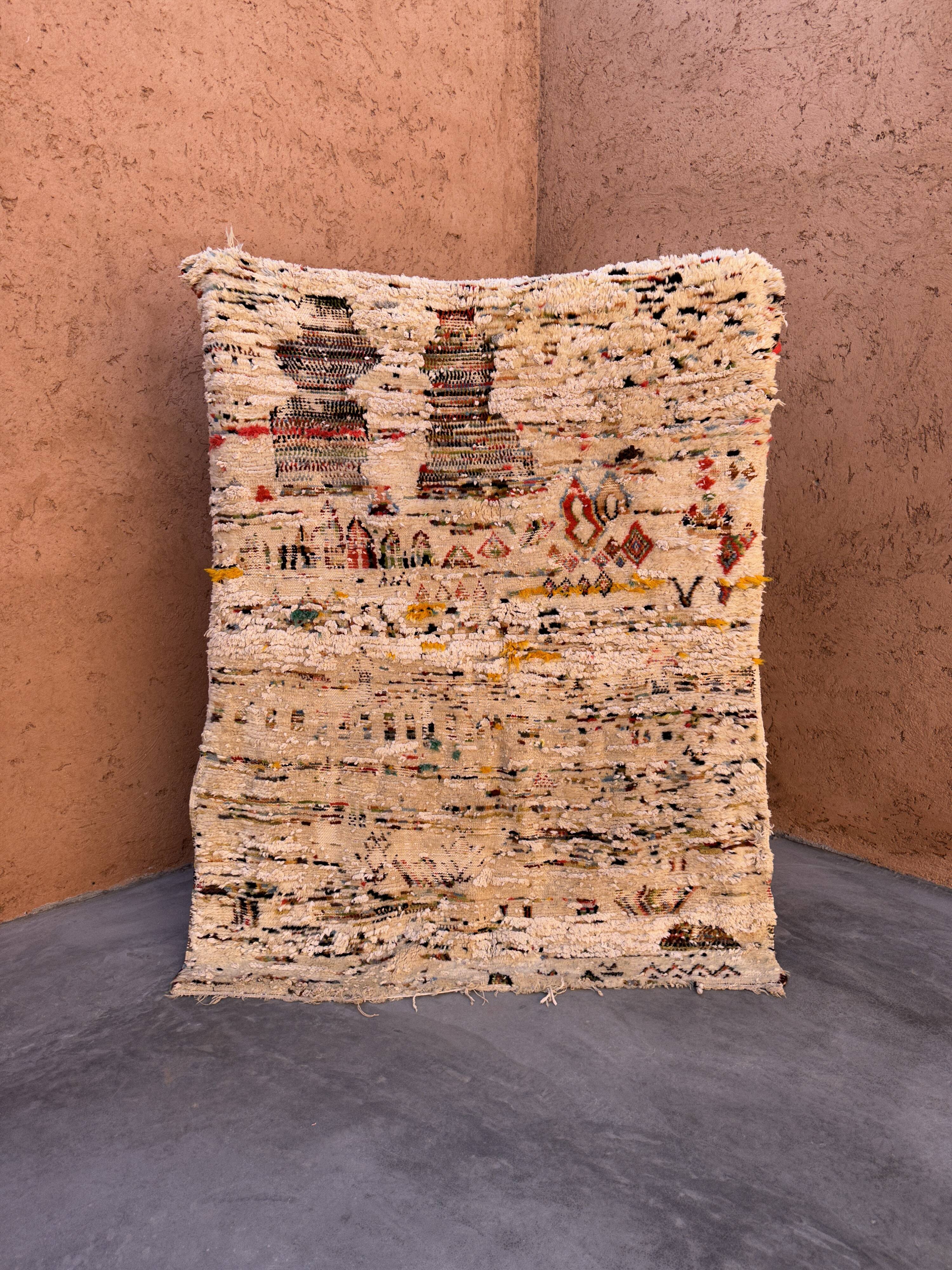 Boujad beige Moroccan rug - 160 x 199 cm