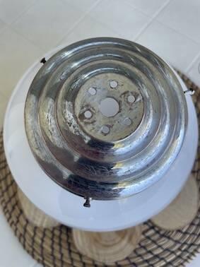 Lustre Bistrot vintage - Globe opaline - 1960-70