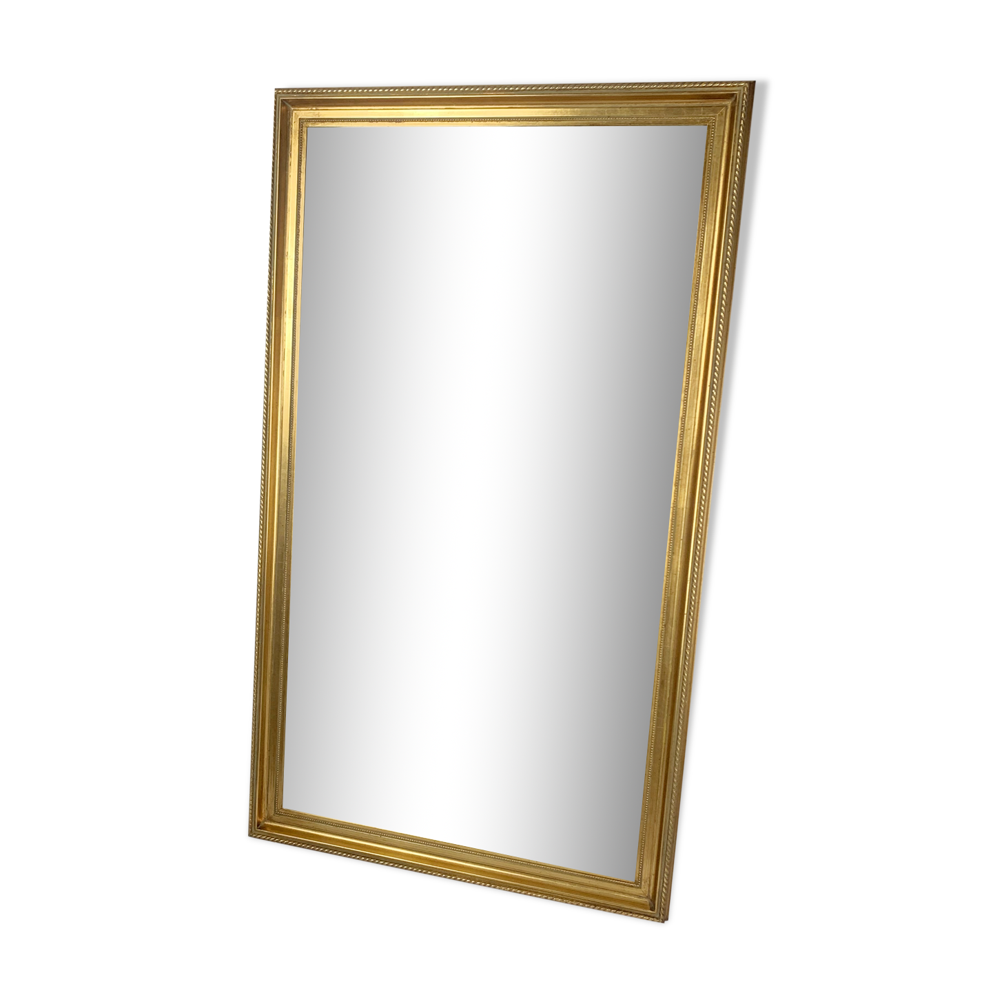 Beveled mirror gilded leaf XXth, 142x82 cm