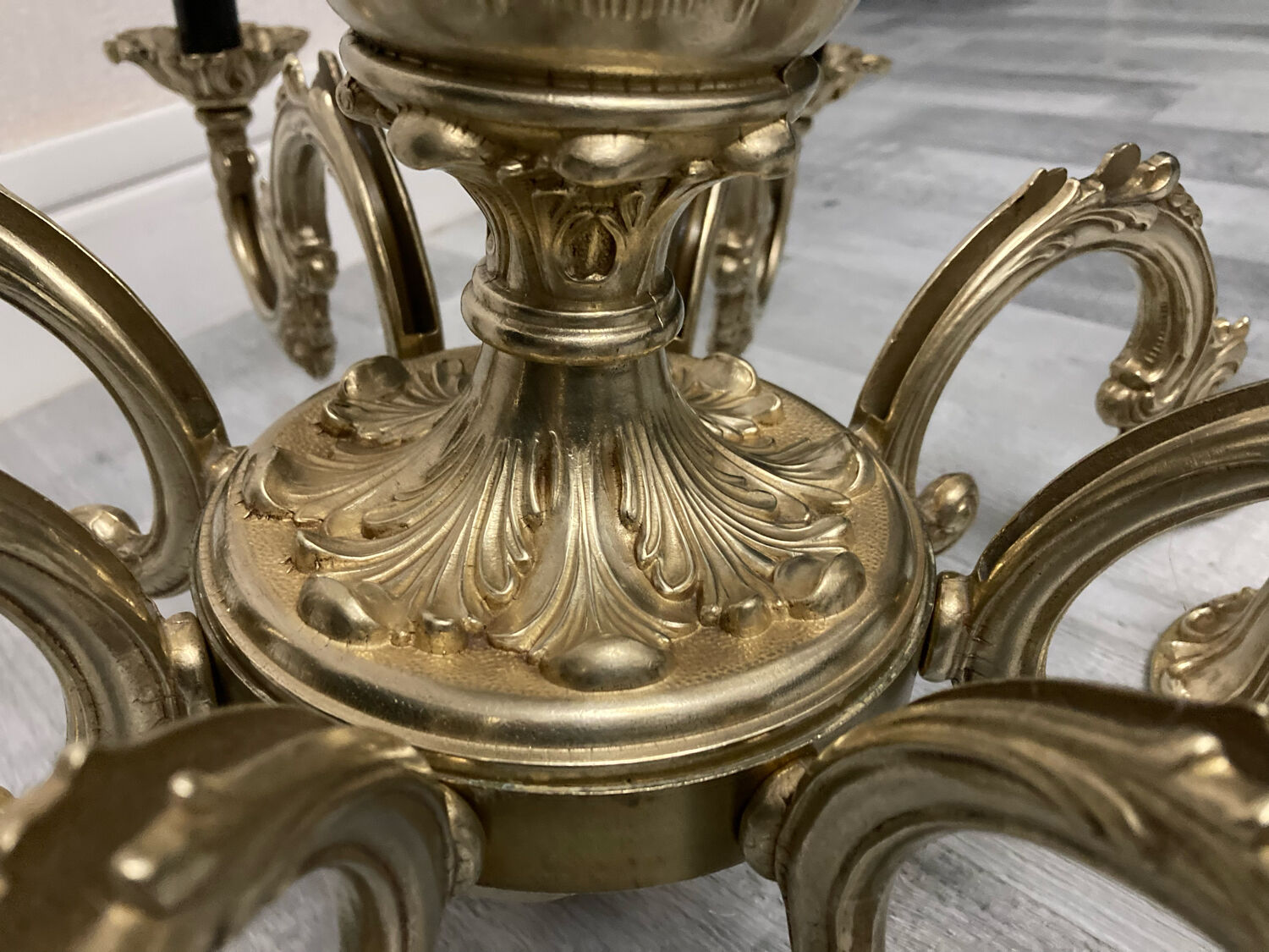 8-branch bronze chandelier