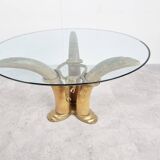 Vintage faux tusk center table or side table, 1970s