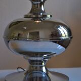 Large chrome metal lamp base 1970s vintage 70's space age