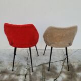 Pair of vintage "Moumoute" chairs -1950s