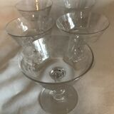 5 19th-century crystal champagne glasses