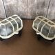 Pair Old Waterproof Bakelite Wall Lamp + Vintage White Plastic Reinforcement
